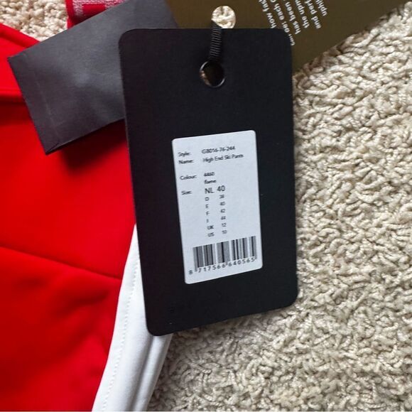 GOLDBERGH WOMEN'S HIGH END SALOPETTE SKI PANTS BIB FLAME RED NWT US 10 - Picture 4 of 9